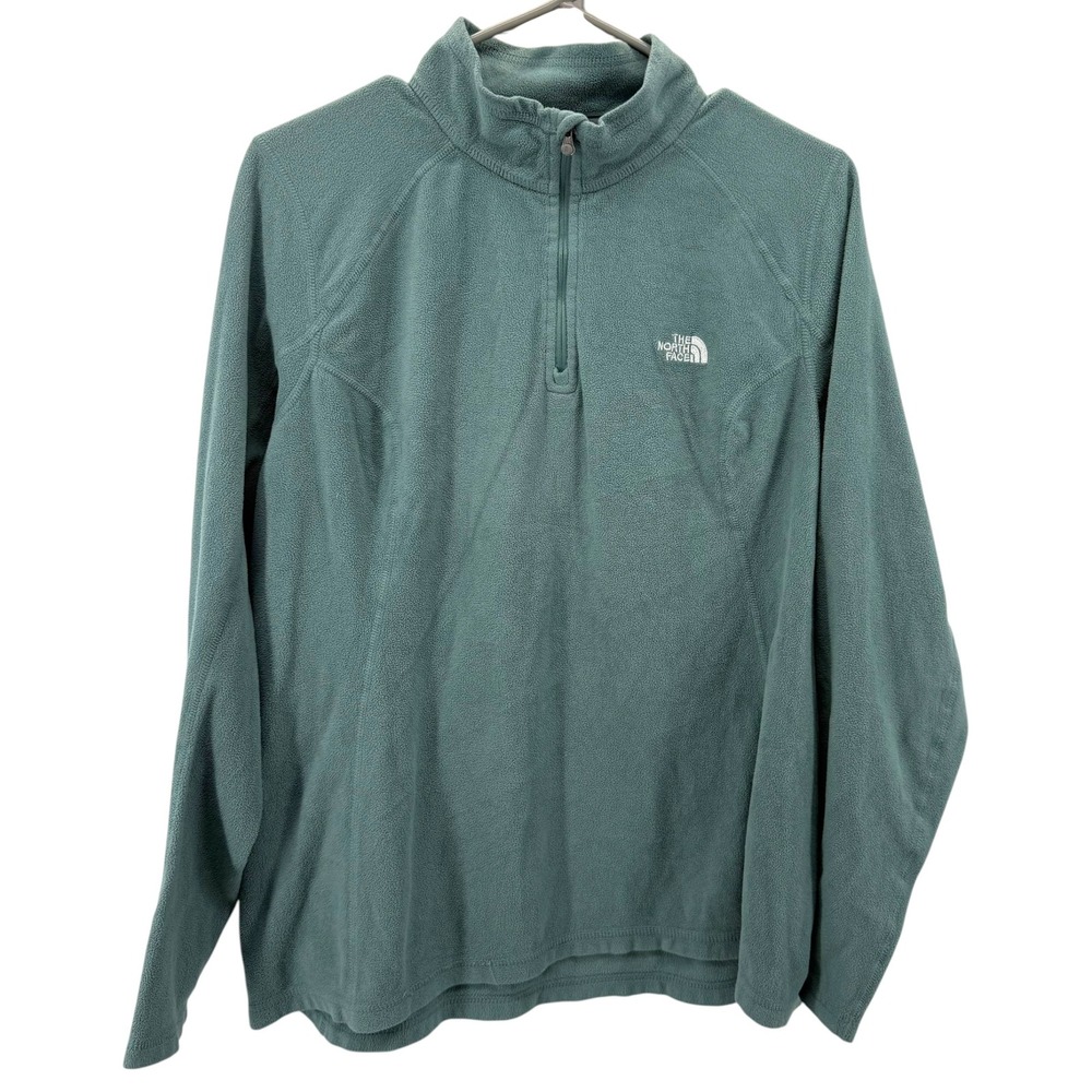 The North Face Womens XL TKA 100 Glacier Polartec Quarter Zip Fleece Teal Green